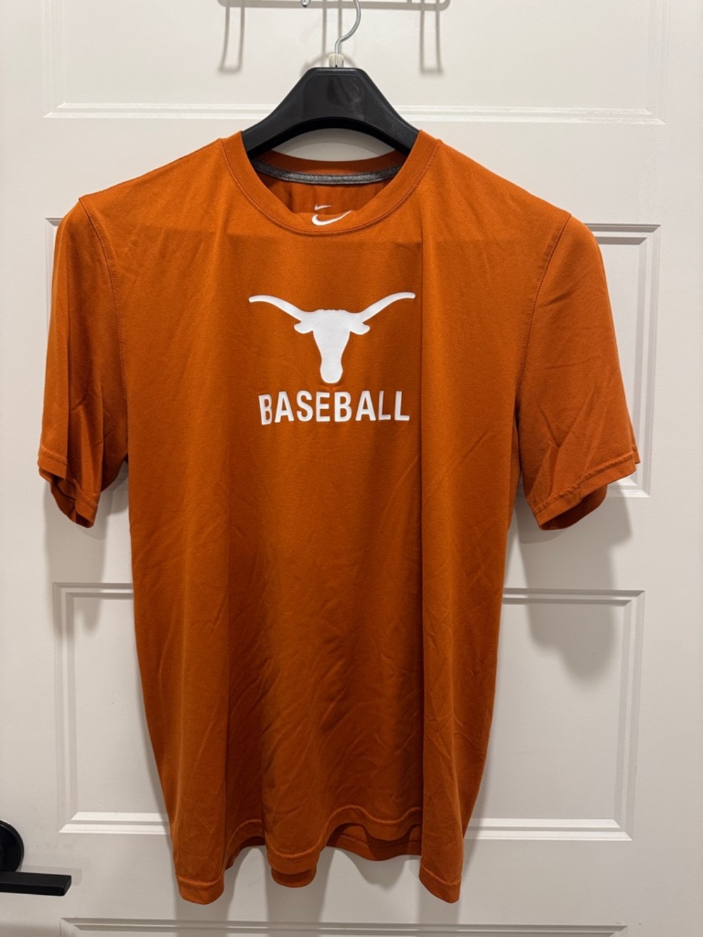 Men's Orange Texas Baseball Tee with Longhorn Logo